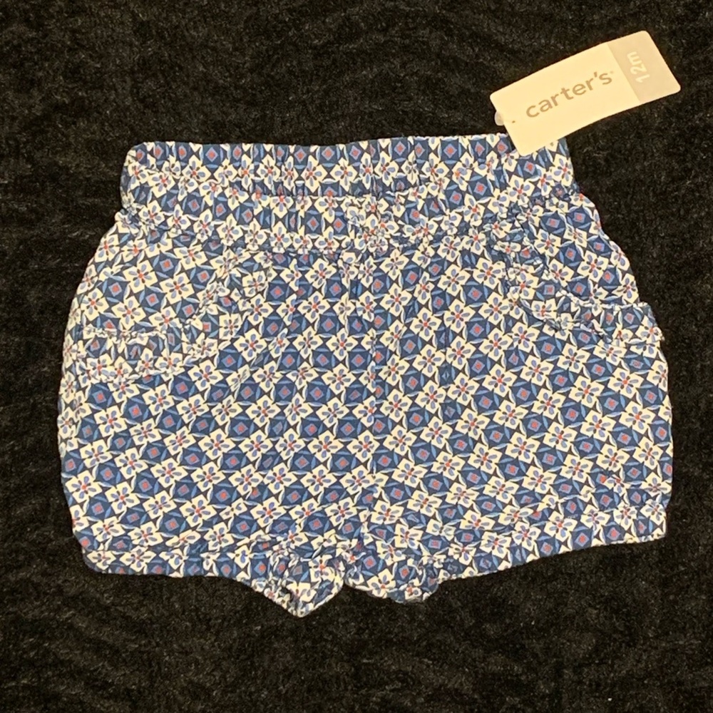 🟣 CARTER’S BABY GIRL SHORTS WITH TEXTILE PRINT